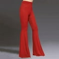 thumbnail image 2 of Jxximdong Leggings for Women Retro Hippie High Waisted Wide Leg With Pockets Long Flare Pants High Waisted Yoga Pants Red S Yoga Pants, 2 of 5