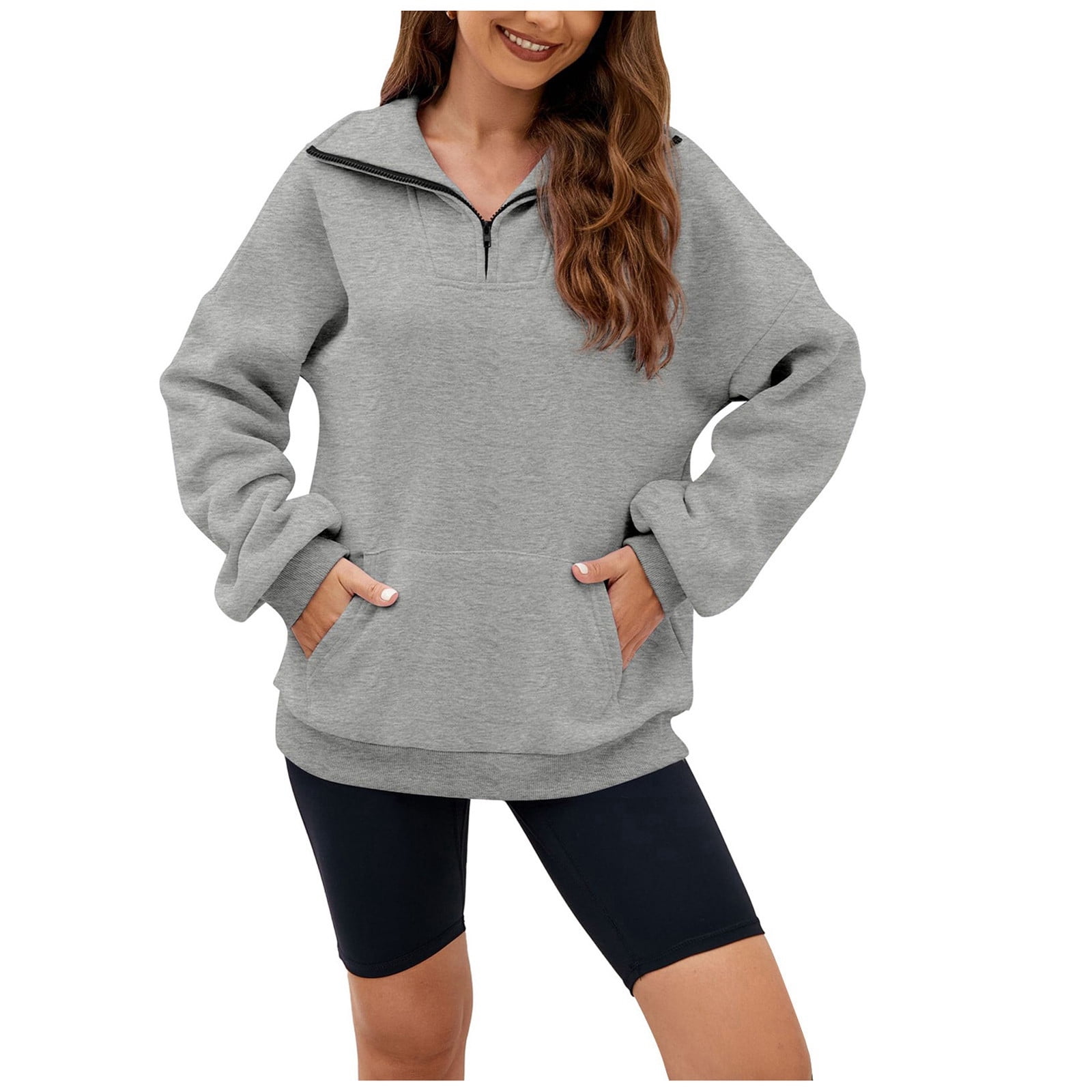 Capuche Sweat Shirt Col Montant Femme VBARHMQRT Sweat-Shirt