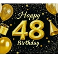 thumbnail image 3 of Glamorous Gold and White Balloon Themed Happy 48 Birthday Banner Party Decoration Background Backdrop for Birthday Celebrations Photography Props and Event Decorations, 3 of 7