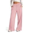 thumbnail image 2 of CPNG Girls Oversized Sweatpants Straight Wide Leg Drawstring Sweat Pants Elastic High Waist Solid Color Baggy Joggers(Pink,10-11 Years), 2 of 5