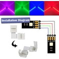 thumbnail image 3 of 5050 4 Pin Led Strip Connector Kit, 10mm RGB LED Light Connector Includes LED Strip Jumper, 32.8FT Strip Light Extension Cable, L Shape Solderless Connectors, Gapless Connectors, LED Strip Cli, 3 of 7