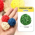 thumbnail image 2 of Uxcell 12 Pcs Wicker Rattan Balls 1.2 Inch Rattan Decorative Balls Vase Fillers for Wedding Party Centerpiece Bowls Home Decoration, Green, 2 of 5