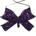 thumbnail image 2 of Ahuyic Womens Sports Bra,Summer Plus Size Bra,Womens Solid Color Sequin Strap Adjustment Chest Cushion Dance Costume Bras,Purple,Free Size, 2 of 3