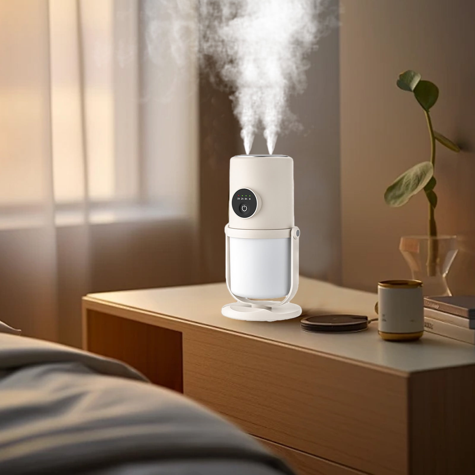 Humidifiers for Bedroom Large Room, Cool Mist Humidifiers for Home Nursery, 28dB Quiet, 280mL Water Tank, Easy to Clean, USB Charging, High-Frequency Atomization, with Manual