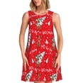 thumbnail image 1 of Fotbe Christmas Deer 1 Vestido de Verano sin Mangas para Mujer – Vestido Midi Línea A, Estilo Camiseta Floral, Vestido Playero Casual y Fluido, 1 of 7