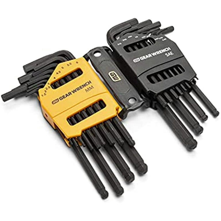 GEARWRENCH 22 Piece SAE/Metric Magnetic Ball End Long Arm Hex Key