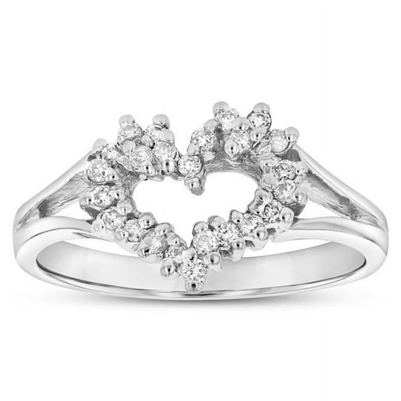 Louis Creations RL2419A-WG-6 0.20 CTW Diamond Heart Shaped Ring, 14K Gold - Size 6