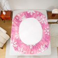 thumbnail image 5 of Manfei Cute Cartoon Snowflake Twin Sheet Sets,Merry Xmas Twin Fitted Sheet,Pink White Flat Sheet For Girl Kids,Luxury Bedroom Decor,3-Piece, 5 of 7