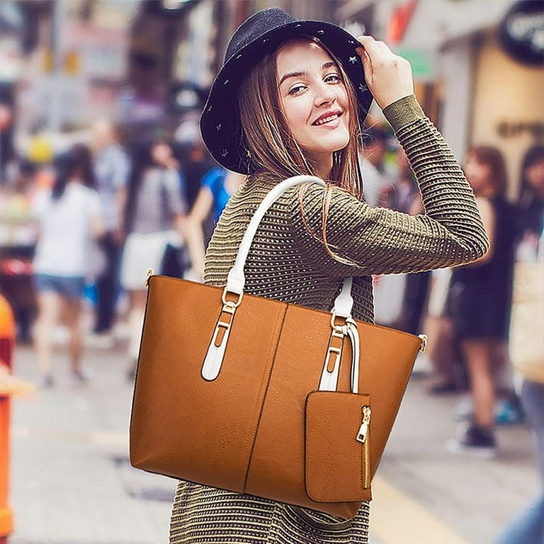 ZTTD Women's Tote Bags Fashion Lady Leather Four Piece Shoulder