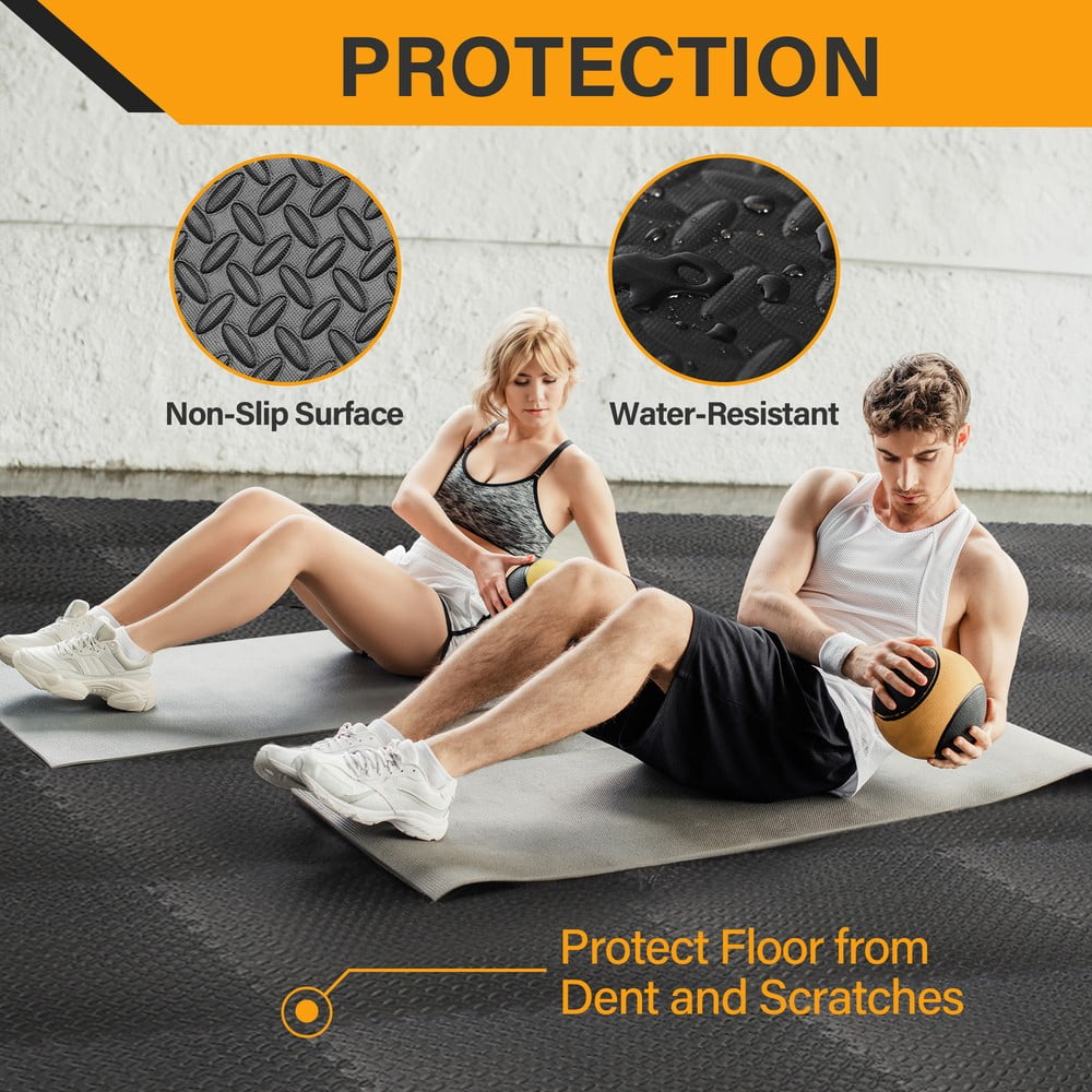 SONGMY 24-Piece Puzzle Exercise Mat, EVA Foam Interlocking Tiles 96 SQ. FT Coverage, Gym Floor Mats for Exercise