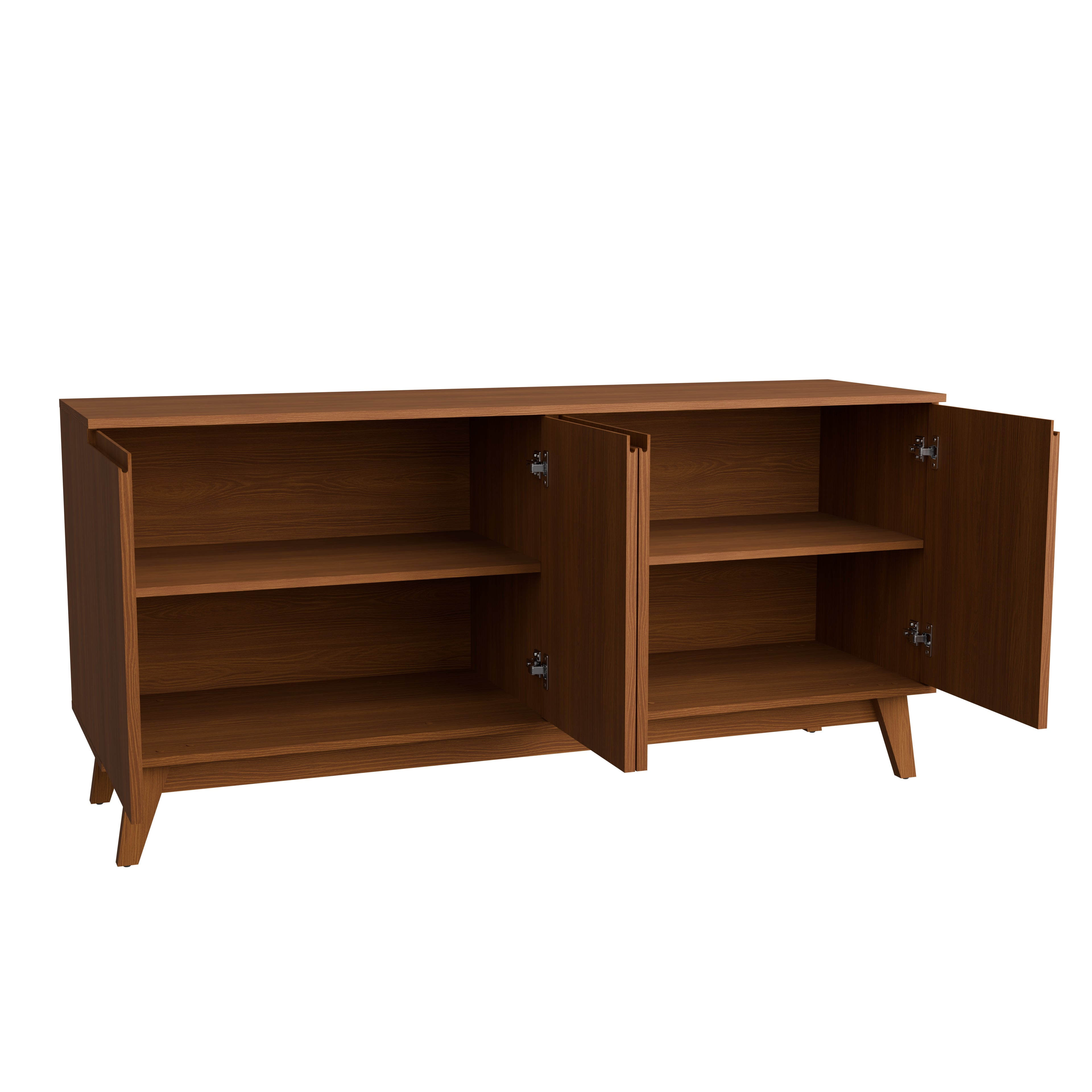 Kappesberg Tokyo 4-Door Sideboard with Soft-Close Doors and 2-Shelve, Golden Oak Finish