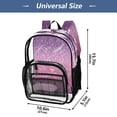 thumbnail image 4 of PVC Transparent Backpacks Clear Backpack for Travel and Outings Pink and Purple Glitter Pattern, 4 of 7