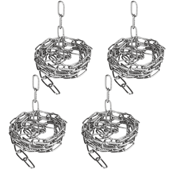 4PCS Stainless Steel Link,Coil Chain Links,Metal Safety Chain,Proof Coil Chain,Decorative Welded Chain Links,Pet Dog Chain,for Home Outdoor Camping, Hanging Billboard 13.1Ft