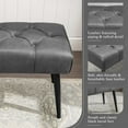 thumbnail image 4 of Dycanpo 44.5”Ottoman Benches for Bedroom,Faux Leather Modern Entryway Bench, Dark Gray, 4 of 6
