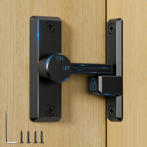Sliding Barn Door Lock Hardware, 90/180 Degree Locks for Barn Doors, Flip Gate Latches for Barn, Garden, Bathroom, Outdoor, Garage, Window