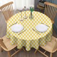 thumbnail image 3 of Yellow and White Checkerboard Pattern Round Tablecloth 60"x60",Wrinkle Wipeable Table Cloth for Kitchen Dining Room Picnic Patio Party, 3 of 6