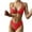 Red, variant on LYXSSBYX Bikini Sets for Women Two Piece Women's Fashion Bikini Set Swimsuit Two Piece Filled Soild Swimwear Beachwear