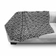 thumbnail image 3 of Black and White Soft Flannel Fleece Throw Blanket, Monochrome Flourishes with Venetian Design Details Repeating Scroll, Cozy Plush for Indoor and Outdoor Use, 60" x 80", Black and White, by Ambesonne, 3 of 6