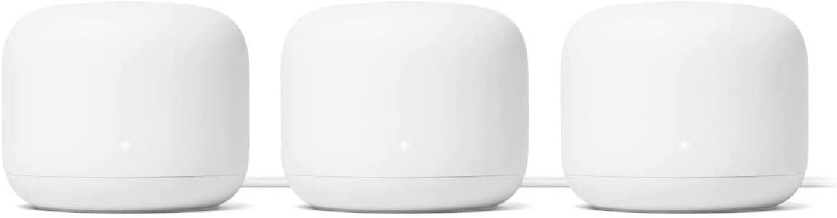 Google Nest WiFi Router Non-Retail Packaging - AC2200 Mesh Wi-Fi 2nd Generation (3-Pack, Snow)