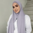 thumbnail image 2 of Bibifish Womens Solid Black Hijab Scarf Lightweight Soft Long Wrap Breathable Comfortable Headwear soft Daily Wear Muslim Head Scarf, 2 of 4