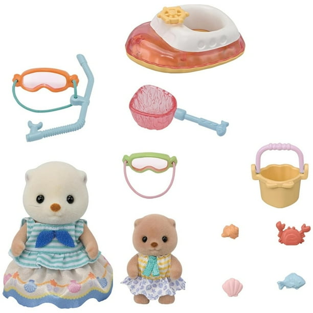 Conjunto de figuras de PVC de la familia Forest Family Sea Otter, una chica de anime, juguete para decoración de habitación, regalo de cumpleaños