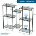 thumbnail image 5 of Portable Wardrobe Clothes Rack Heavy Duty Garment Organizer with Adjustable Wire Shelving 8 Shelves and 5 Clothes Rails, 5 of 12