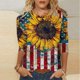 thumbnail image 5 of Mujeres 3/4 Manga Tops Y Blusas de Impresión Cuello Redondo Suéter, Tops de Moda de la Mujer para la Primavera Y el Verano, 5 of 8