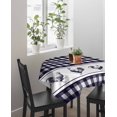 thumbnail image 4 of Farmhouse Purple Plaid Suqare Tablecloth - 60 x 60 Inch, Vintage Country Cock Checkered Waterproof & StainResistant Tablecloth, Washable Oil-proof Table Cover for Dining/Party/Wedding/Camping/Buffet, 4 of 9
