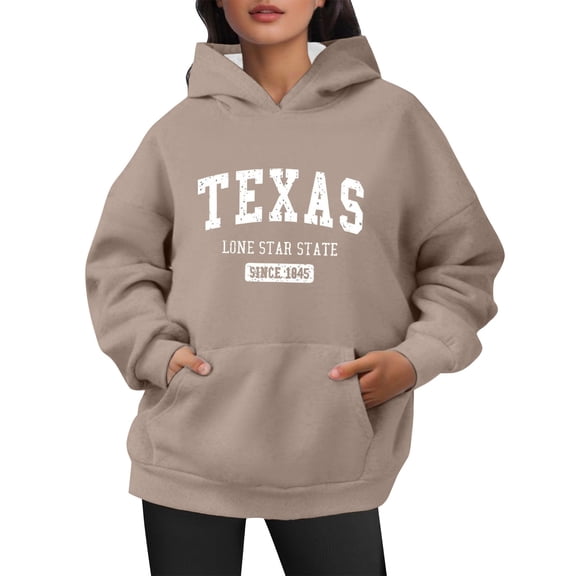 WENWU Hoodies for Women Long Sleeve Pullover Hoodie Sweatshirt Cozy Sweatshirts for Women Khaki Sweater Fall Sweatshirts for Women 2025 Street Style