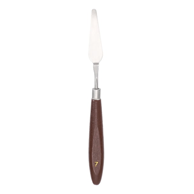 Cuchillo de paleta Uxcell #7 de 15mm de ancho, espátula de acero inoxidable con mango de madera para mezclar y esparcir pintura al óleo y acrílica en lienzo