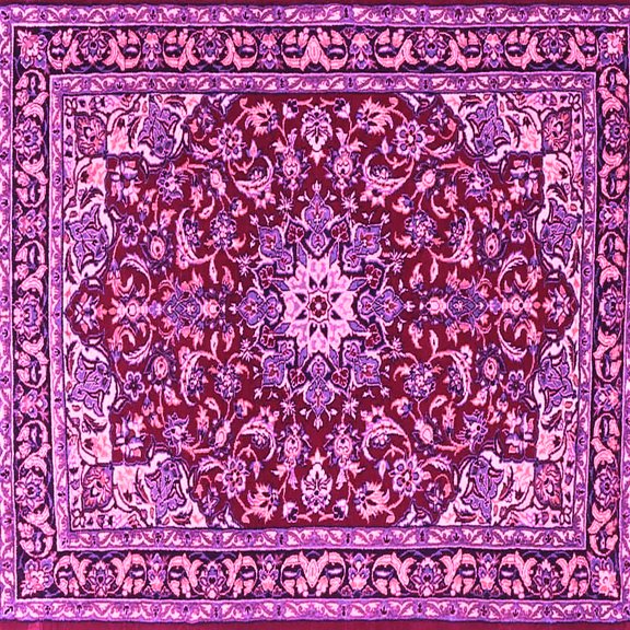 Ahgly Company Indoor Square Oriental Pink Traditional Area Rugs, 3' Square