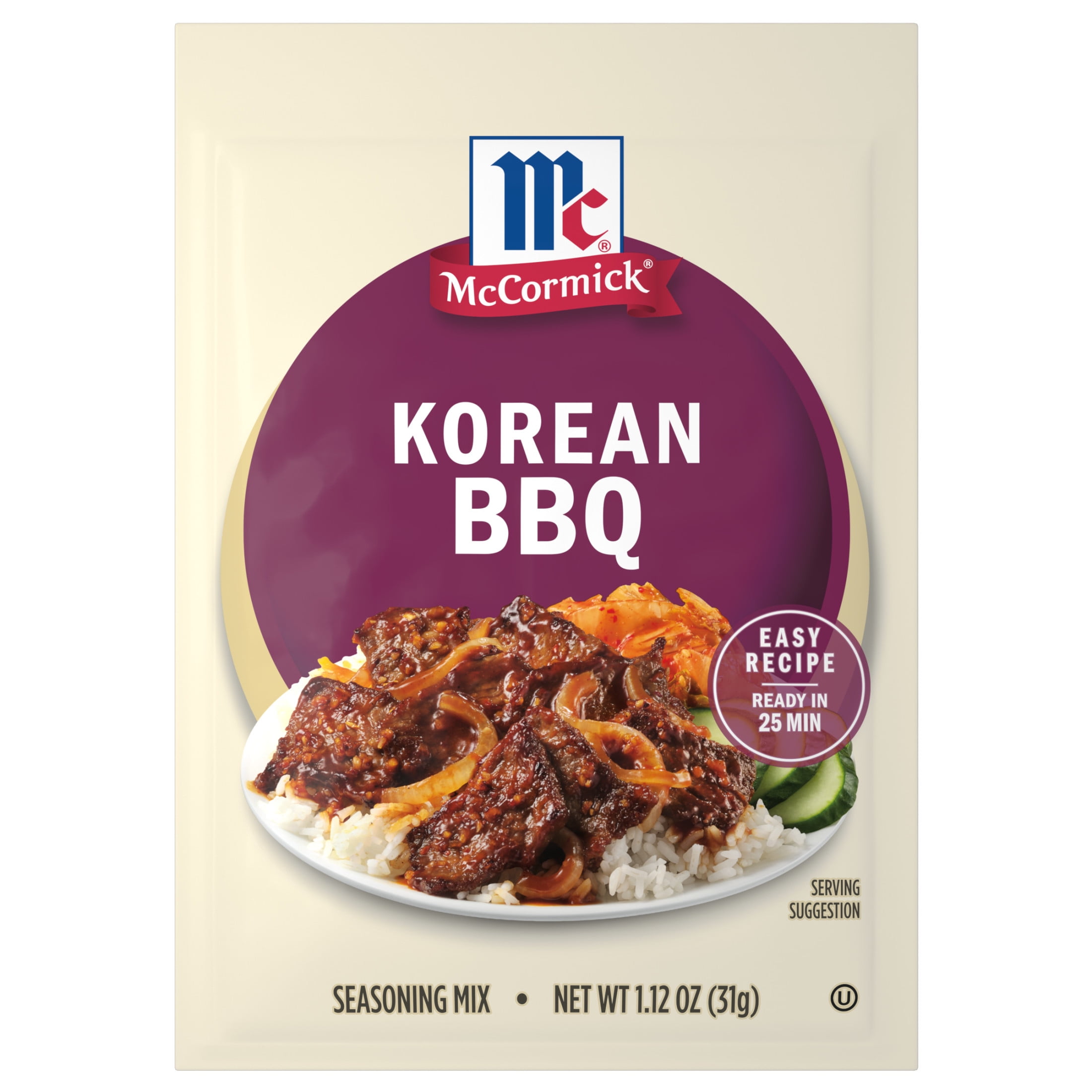 (12 pack) McCormick Korean BBQ Seasoning Mix, 1.12 oz Packet