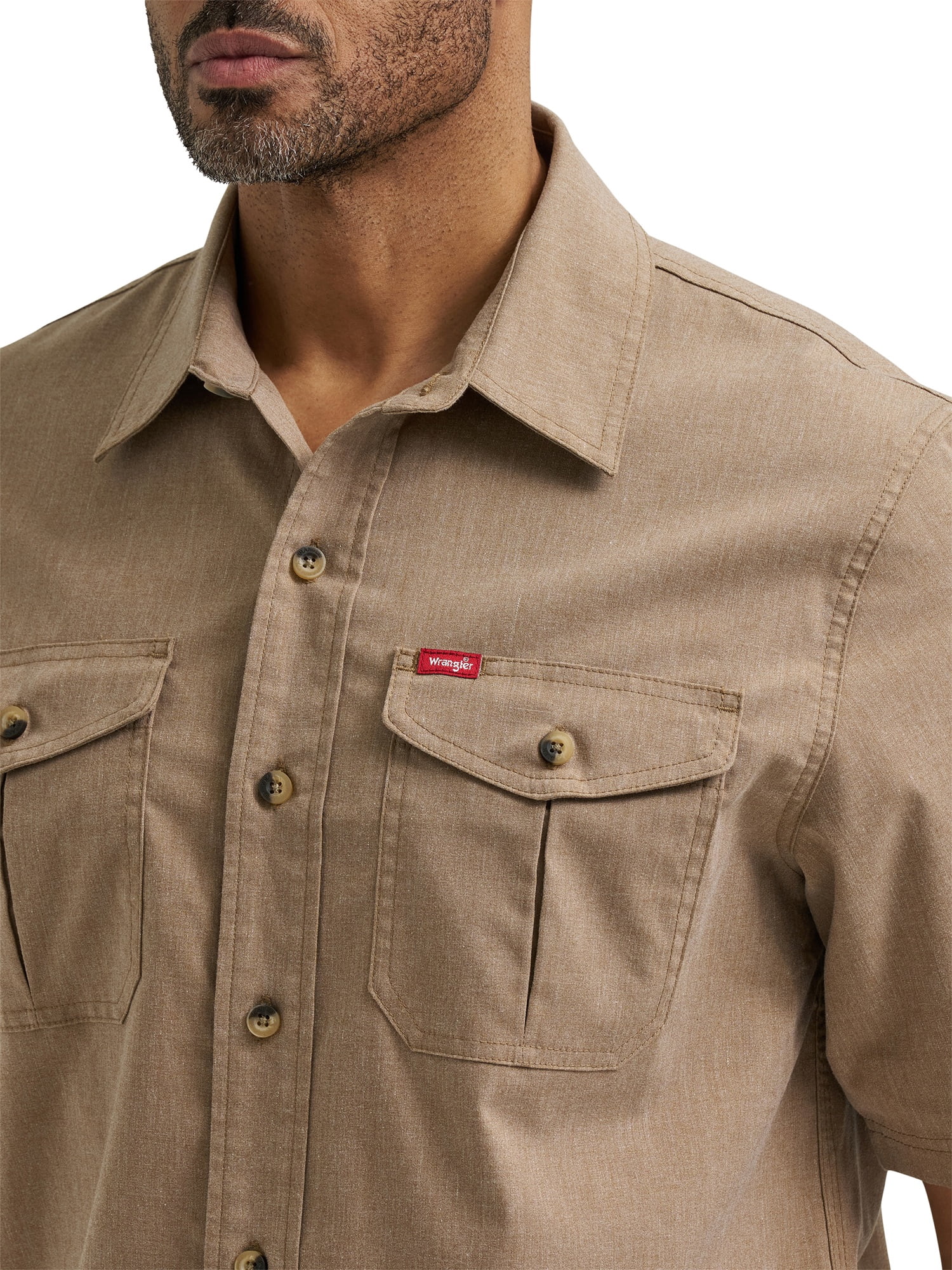 Wrangler® Men's Relaxed Stretch Short Sleeve Shirt, Sizes S-5XL