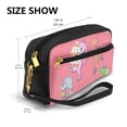 thumbnail image 3 of YFYANG Leather Portable Travel Small Makeup Bag, Multifunctional Storage Bag, Red Fun Animal Party Pattern Cosmetic Bag, 3 of 4