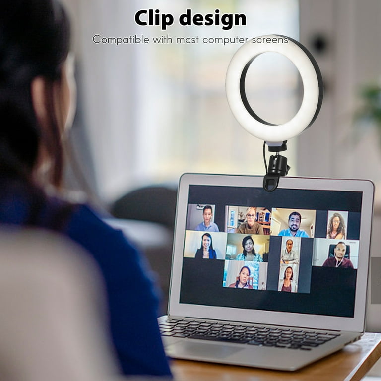 Acquista 6 '' Ring Light per laptop, computer clip video fill light  conference ring beauty live light for
