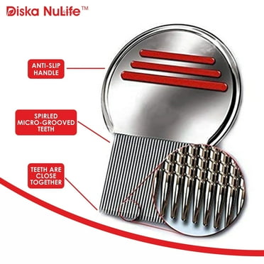 Diska Nulife Terminator Lice Comb, Stainless Steel Comb for Head Lice Treatment, Removes Nits