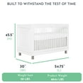 Evolur Loft Art Deco 3In1 Convertible Crib In White, Greenguard Gold