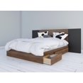 thumbnail image 1 of Nexera 3-Piece Bedroom Set With Bed Frame, Headboard & Extension Panels In Queen|Walnut & Black, 1 of 4