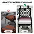 thumbnail image 5 of Outdoor Patio Cushion Covers 4 Pack Ombre Red Patio Chair Cushion Covers with Ties and Zipper Wine Red White Waterproof Outdoor Seat Cushion Covers for Patio Furniture 20"x18", 5 of 9