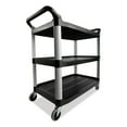 thumbnail image 4 of Rubbermaid Commercial Economy Plastic Cart, Three-Shelf, 18.63w x 33.63d x 37.75h, Black -RCP342488BLA, 4 of 7