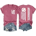thumbnail image 1 of WILLBEST T-Shirts pour Femmes T-Shirt Décontracté Imprimé Col Rond Couleur Unie Manches Courtes 5248, 1 of 2