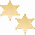 thumbnail image 1 of 2 broches de aleación con forma de estrella dorada de insignia de sheriff, decoración del Viejo Oeste para sombreros, abrigos y accesorios., 1 of 6
