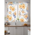 thumbnail image 4 of Sheer Curtains 72 Inches Long 2 Panels Set for Bedroom, Orange Watercolor Floral Semi Sheer Curtains for Windows, Spring Flower Abstract Art Voile Window Treatments Rod Pocket Curtain, 4 of 7