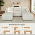 thumbnail image 6 of bokifol 100.5"L Shaped Modern Sofa Modular Sectional Cloud Couch with Ottoman,4-Seat Chenille Deep Seat Sofa with Pillow for Living Room,Bedroom and Apartment,Beige, 6 of 18