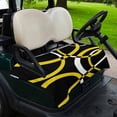 thumbnail image 2 of Golf Cart Seat Covers for 2 Seater,Yellow Geometric Microfiber Cart Seat Towel Blanket,Modern Abstract Simple Lines Black Absorbent Breathable Non Slip Bench Seats Protector for Golf Course 51"x31", 2 of 9