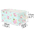 thumbnail image 2 of Unique Bargains Foldable Canvas Fabric Storage Bins Basket Clothing Storage Light Blue-S, 2 of 8