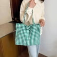 thumbnail image 7 of SPEKSEE Gingham Tote Bag Vintage Shoulder Tote Lightweight Shoulder Bag Gingham Large Capacity Handbag, 7 of 7