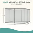 thumbnail image 4 of Aoodor Universal 10 x 13 ft. Gazebo Replacement Mosquito Netting Screen 4-Panel Sidewalls with Double Zipper for Patio Backyard Deck and Lawns (Only Netting) - Grey, 4 of 9