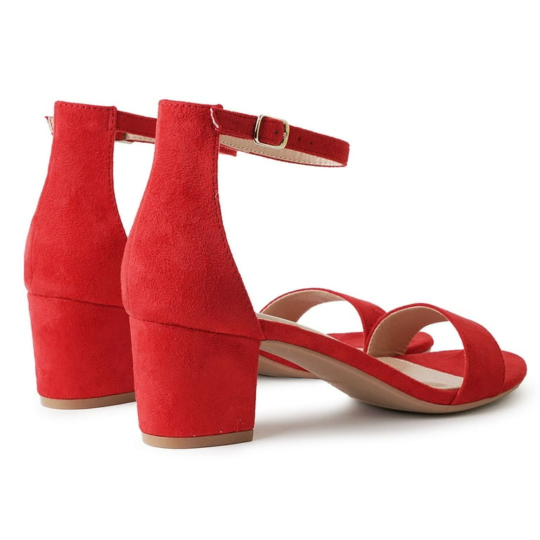 2 inch red block heels hotsell