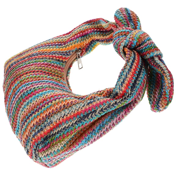 FUEENIRVA 1Pack Women's Clutch Handbags Woven Summer Purse for Beach and Picnics